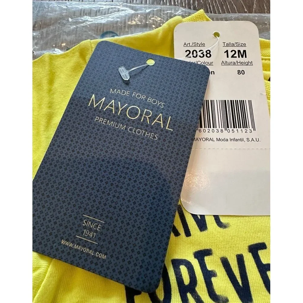 NWT mayoral bronco truck vintage yellow longsleeve‎ top 12 mos